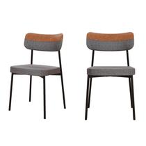 Kit com 2 Cadeiras para Sala de Jantar Mona Yescasa Cinza/Corriente/Caramelo