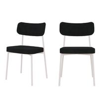 Kit com 2 Cadeiras para Sala de Jantar Mona Yescasa Cinza/Grafite/Branco Kit com 2 Cadeiras para Sala de Jantar Mona Yescasa Cinza/Grafite/Branco