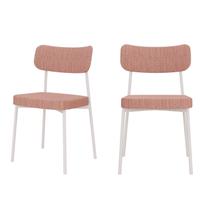 Kit com 2 Cadeiras para Sala de Jantar Mona Yescasa Rosa/Linked/Branco Kit com 2 Cadeiras para Sala de Jantar Mona Yescasa Rosa/Linked/Branco