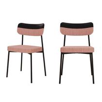 Kit com 2 Cadeiras para Sala de Jantar Mona Yescasa Rosa/Linked/Preto Kit com 2 Cadeiras para Sala de Jantar Mona Yescasa Rosa/Linked/Preto