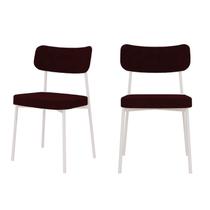 Kit com 2 Cadeiras para Sala de Jantar Mona Yescasa Vermelho/Bordô/Branco Kit com 2 Cadeiras para Sala de Jantar Mona Yescasa Vermelho/Bordô/Branco