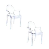 Kit com 2 Cadeiras para Sala de Jantar Versalhes Transparente/Incolor Kit com 2 Cadeiras para Sala de Jantar Versalhes Transparente/Incolor