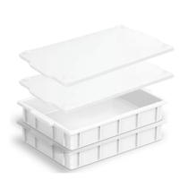 Kit Com 2 Caixa De Fermentação De Pizza Massas Com 2 Tampas Kit Com 2 Caixa De Fermentação De Pizza Massas Com 2 Tampas