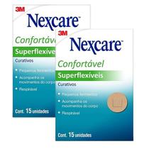 Kit com 2 Caixas de Curativos Nexcare 3M Superflexiveis Redondos Kit com 2 Caixas de Curativos Nexcare 3M Superflexiveis Redondos