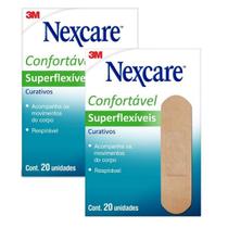 Kit com 2 Caixas de Curativos Superflexiveis Nexcare