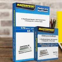 Kit com 2 Caixas de Plástico Plastificação A4(220mmx307mm) e RG(80mmx111mm) Masterprint com 100 Folhas