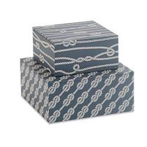 Kit com 2 Caixas Decorativas em Canvas/MDF - Mart