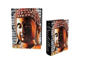 Kit Com 2 Caixas Em Formato De Livro Decorativa Buda Ganesha