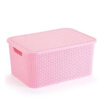 Kit Com 2 Caixas Organizadoras Rattan 7L BABY - Rosa