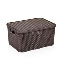 Kit Com 2 Caixas Organizadoras Rattan 7L - Marrom Kit Com 2 Caixas Organizadoras Rattan 7L - Marrom