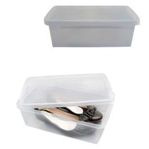 Kit com 2 caixas plástico para sapato/sandálias/ tênis/ sapatilha/ saltos