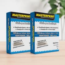 Kit com 2 Caixas Plástico Plastificação Masterprint 125 Micras 80x111mm 100 Folhas Identidade Cartão Documentos