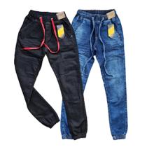 Kit com 2 calça jeans masculina infantil menino com elastano.