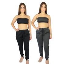 Kit com 2 Calças Feminina Algodão Flanelada quentinha para o Inverno