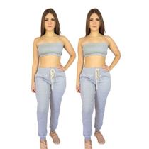 Kit com 2 Calças Feminina Algodão Flanelada quentinha para o Inverno
