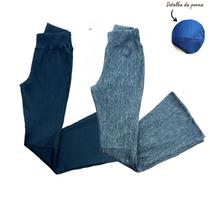 Kit com 2 Calças Flare Malha Canelada 3D Com Costura Na Perna Conforto, Estilo e Sofisticação