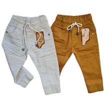 kit com 2 calças jeans bebe menino com elastano Tam P,M e G