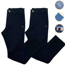 Kit Com 2 Calças Jeans Infantil Slim Menino Skinny Com Lycra Masculina Juvenil Com Regulador - Caracoleza