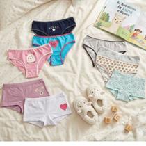 KIT com 2 Calcinhas Boxer e 5 Tradicionais para Acompanhar a Rotina da Sua Pequena com Muito Estilo KIT com 2 Calcinhas Boxer e 5 Tradicionais para Acompanhar a Rotina da Sua Pequena com Muito Estilo