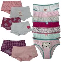 KIT com 2 Calcinhas Boxer e 5 Tradicionais para Acompanhar a Rotina da Sua Pequena com Muito Estilo