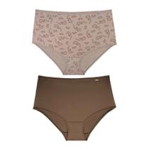 Kit com 2 Calcinhas Cintura Alta Microfibra DelRio Plus Size Kit com 2 Calcinhas Cintura Alta Microfibra DelRio Plus Size