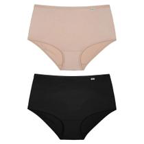 Kit com 2 Calcinhas Cintura Alta Microfibra DelRio Plus Size Kit com 2 Calcinhas Cintura Alta Microfibra DelRio Plus Size