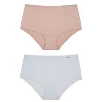 Kit com 2 Calcinhas Cintura Alta Microfibra DelRio Plus Size Kit com 2 Calcinhas Cintura Alta Microfibra DelRio Plus Size