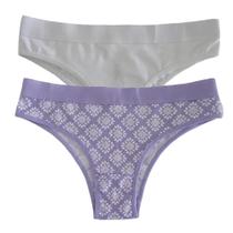 Kit com 2 Calcinhas Estampada/Lisa 6384 Basic +