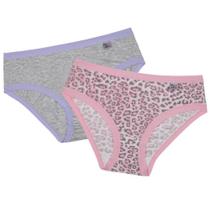 Kit com 2 Calcinhas Infantil Miss DelRio 51779 Onça/Mescla Kit com 2 Calcinhas Infantil Miss DelRio 51779 Onça/Mescla