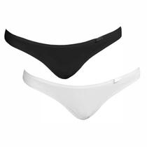 Kit Com 2 Calcinhas Preto/Branco Sloggi 24552 Microfibra