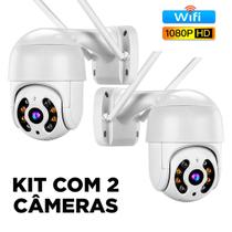 Kit com 2 Câmeras A8 à prova d'água Full HD infravermelho e zoom 4x com ICSEE