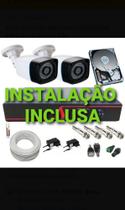KIT com 2 câmeras de segurança com instalação 720p visão noturna. KIT com 2 câmeras de segurança com instalação 720p visão noturna.