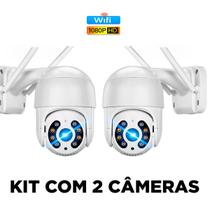 Kit com 2 Câmeras IP dome externa Yoosee Wi-Fi autotracking e colorida de 3MP