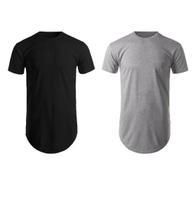 Kit Com 2 Camisas Blusas Masculinas Long line Oversize Swag