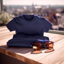Kit com 2 Camisetas Básicas Manga Curta Lisa Slim Fitness