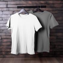 Kit com 2 Camisetas Básicas Manga Curta Tecido Premium