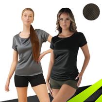 KIT com 2 CAMISETAS Blusinha DRY FIT Tecido Furadinho feminina Academia Corrida Yoga 1009 - Iron