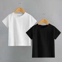 Kit Com 2 Camisetas Infantil Básica Lisa 100% Algodão Tecido Premium Alta Qualidade
