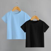 Kit Com 2 Camisetas Infantil Básica Lisa 100% Algodão Tecido Premium Alta Qualidade