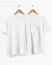 Kit com 2 camisetas manga curta básicas brancas tamanho P