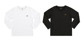 Kit Com 2 Camisetas Manga Longa Masculina Básica Nº 1 Ao 3 Kit Com 2 Camisetas Manga Longa Masculina Básica Nº 1 Ao 3