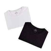 Kit Com 2 Camisetas Masculinas Básicas Preto/Branco - Hering