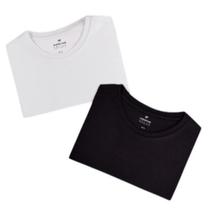 Kit Com 2 Camisetas Slim Feminina Branca e Preta - Hering