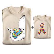 Kit com 2 Camisetas Tal Mãe Tal filho(a) Elefantinho e filhote, Autismo, Autista, Conscientização Fo Kit com 2 Camisetas Tal Mãe Tal filho(a) Elefantinho e filhote, Autismo, Autista, Conscientização Fo