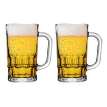 Kit Com 2 Canecas Caneca Vidro Chopp 2 Peças 360ml