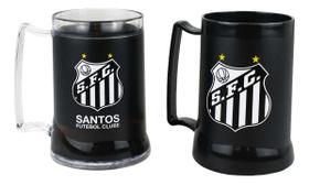 Kit Com 2 Canecas Gel Isolante Térmico 400ml Santos Peixe Kit Com 2 Canecas Gel Isolante Térmico 400ml Santos Peixe