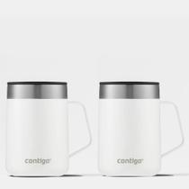 Kit com 2 Canecas Térmicas Street Branca Contigo 414ml