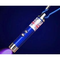 Kit com 2 canetas led laser pointer multifuncional modelo portátil