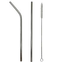 Kit com 2 Canudos de Inox + Escova para Limpeza