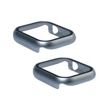 Kit com 2 Capa com Película de Vidro Nerdcase Compatível com Apple Watch 45mm, Prata
